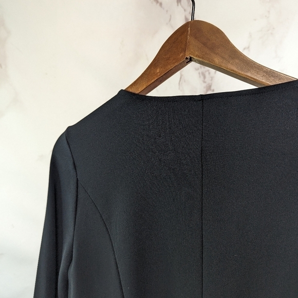 Boston Proper Blazer Womens Small Black Lace Crochet Sleeve Jacket Office - Picture 7 of 13